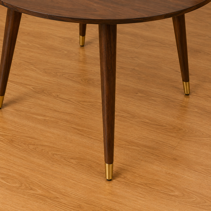 Ashton Solid Wood Rattan Cane Round Dining Table 4 Seater 