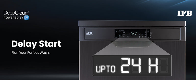 IFB 16 Place Settings with DeepClean® Technology Powered by AI Freestanding Dishwasher (Neptune VX16, Inox Grey, Largest Capacity Washes upto 92 Utensils, 70° Hot Water Wash)