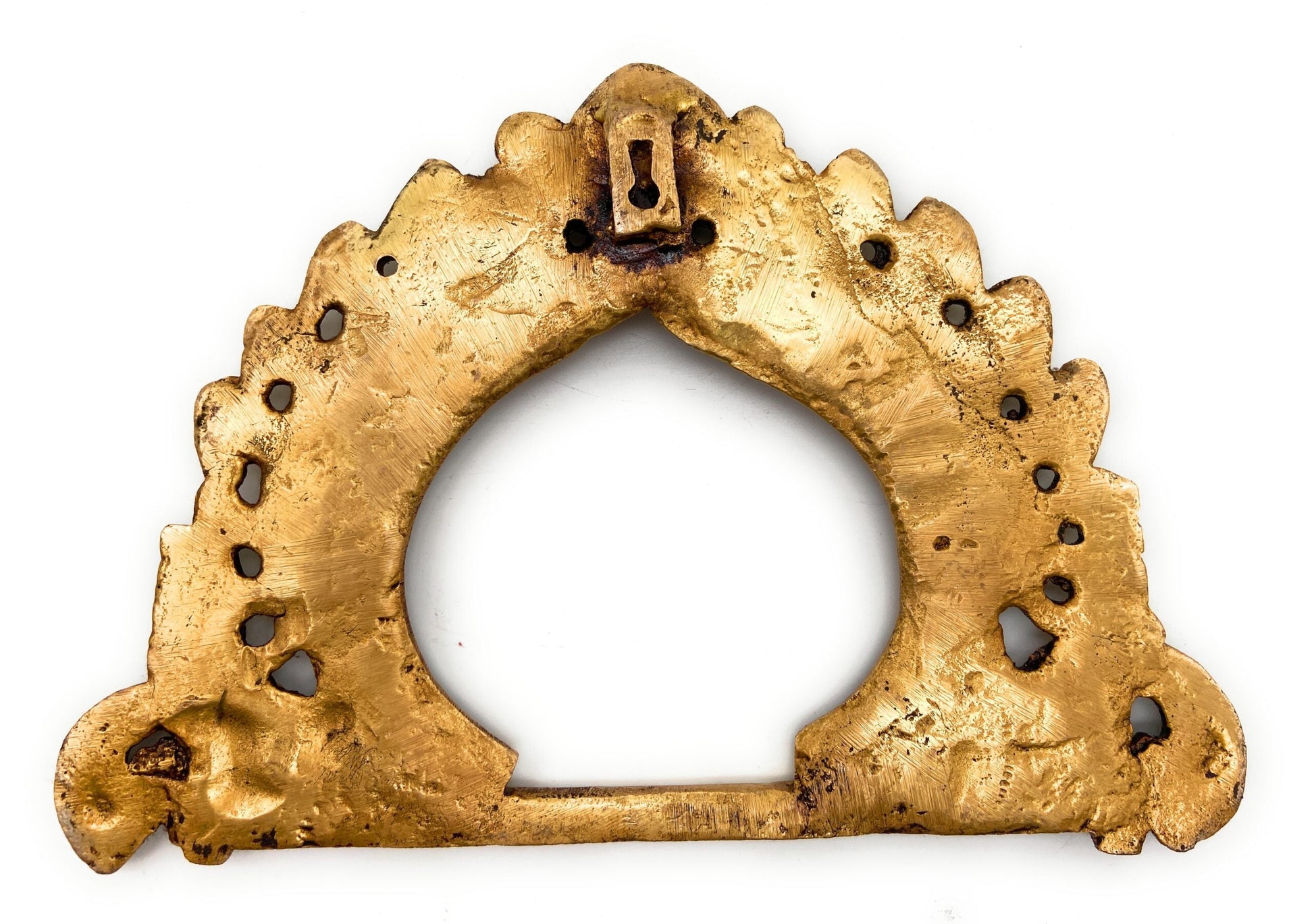 Bhunes Brass Prabhavali Arch Wall Hanging – Prabhawali Frame for Temple, Home Decor & Deity | Traditional Prabhaval with Aura Backplate for Mandir & Pooja Room, Gold, 6 Inch, 1 Piece