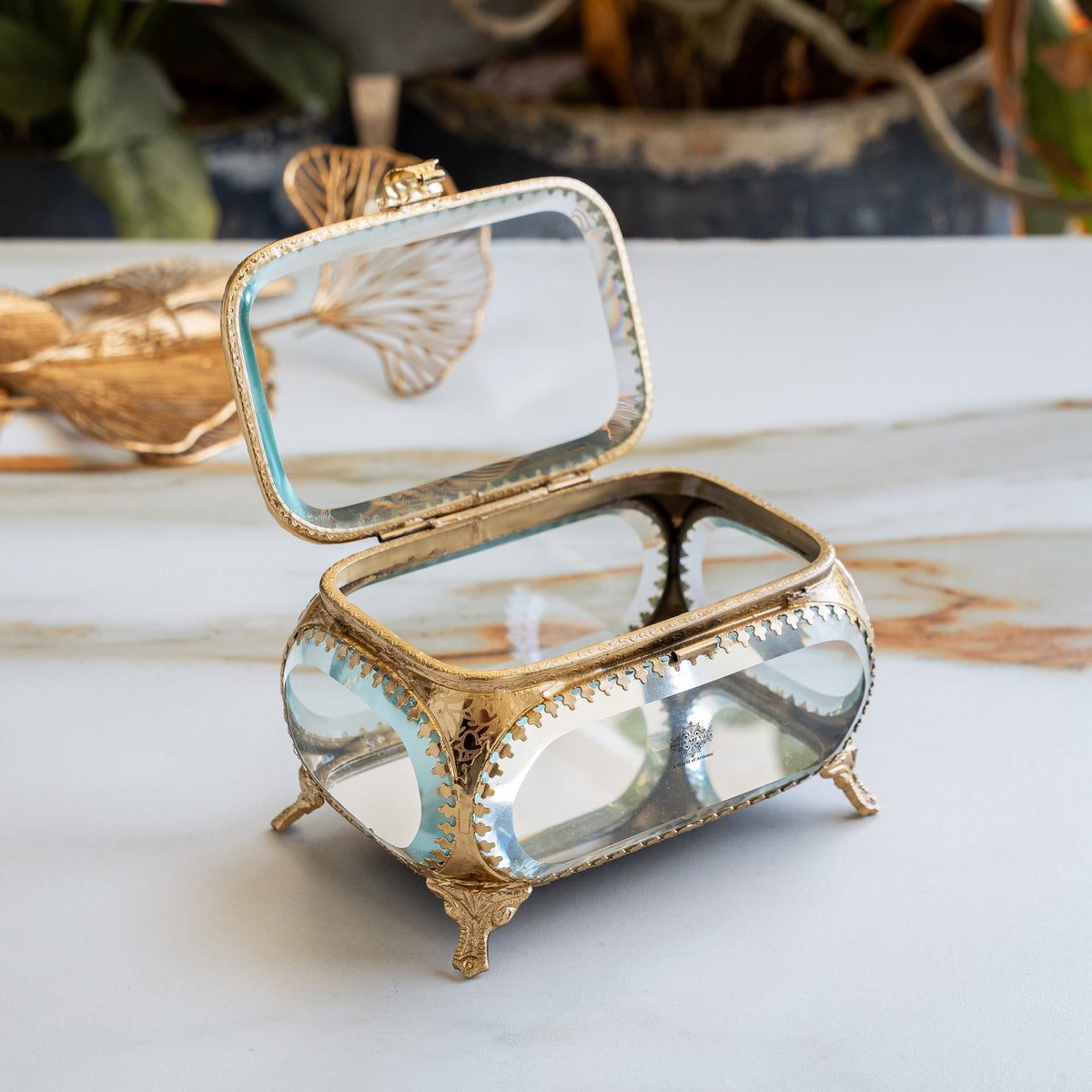 Brass & Glass Decorative Box - Home Decor & Gifting