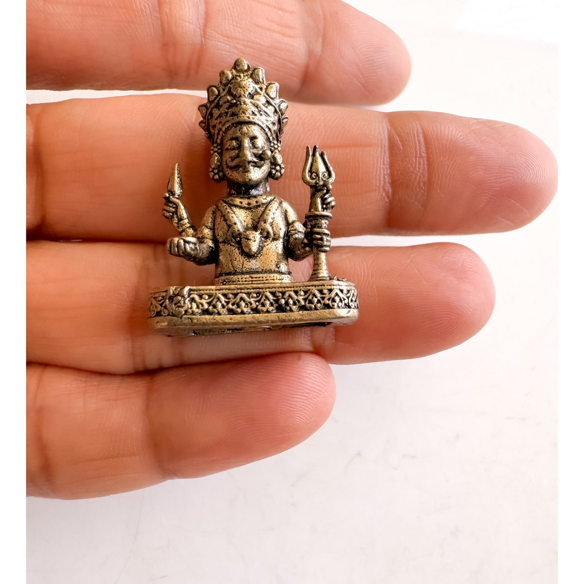 Pure Brass Miniature Brass Bhairav Ji Idol - 3.10 cm