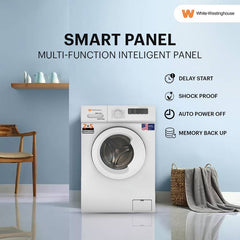 White Westinghouse (Trademark by Electrolux) 10.5 kg Fully Automatic Front Load Washing Machine with In-built Heater White (HDF1050)-2