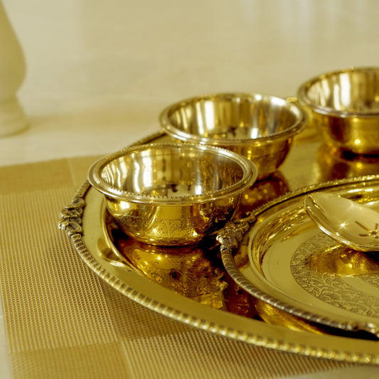 Brass Etched 10Pc Dinner Set (14" Plate)