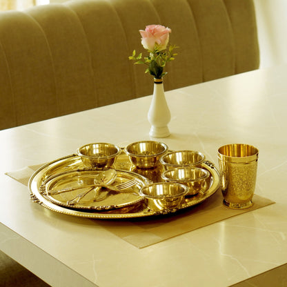 Brass Etched 10Pc Dinner Set (14" Plate)