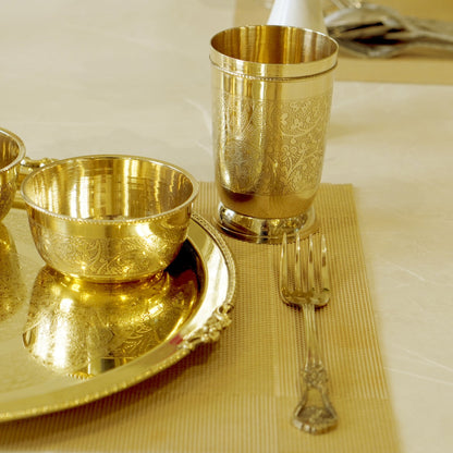 Brass Etched 10Pc Dinner Set (14" Plate)