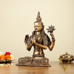 10.5" Brass Chenrezig (Shadakshari Lokeshvara) - Tibetan Buddhist Deity