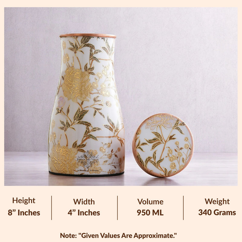 Pure Copper Gold Print Luxury Design Bedroom Bottle,  Home Décor, Marble Finish, 950 ml