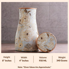 Pure Copper Gold Print Luxury Design Bedroom Bottle,  Home Décor, Marble Finish, 950 ml