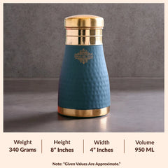 Personalized Copper Silk Finish Bedroom Water Bottle 950 ML