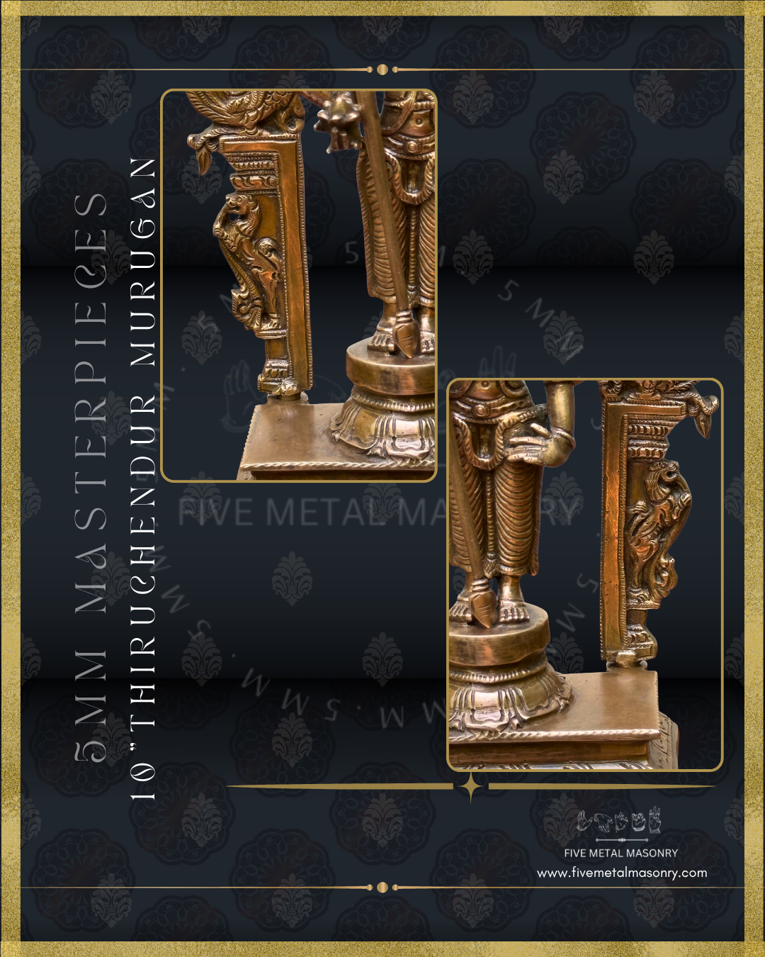 Thiruchendur Murugan Panchaloha Bronze Icon - 10"-  Masterpieces Collection