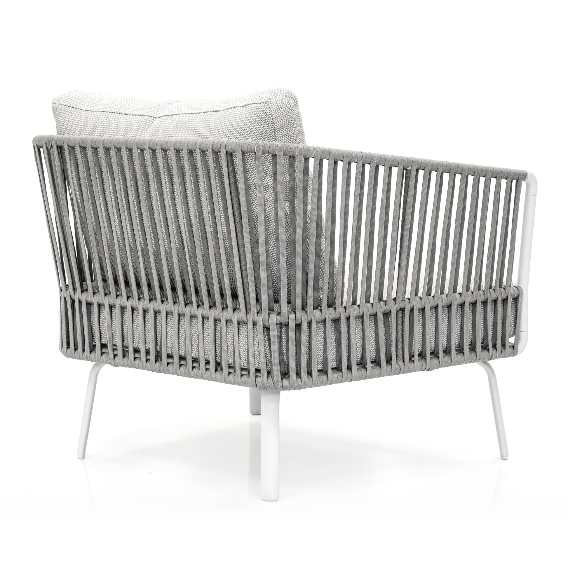 Luies Outdoor Garden Balcony Sofa Set 2 Seater,2 Single seater and 2 Center Table With 1 Side Table  Set, Braid & Rope (Grey)