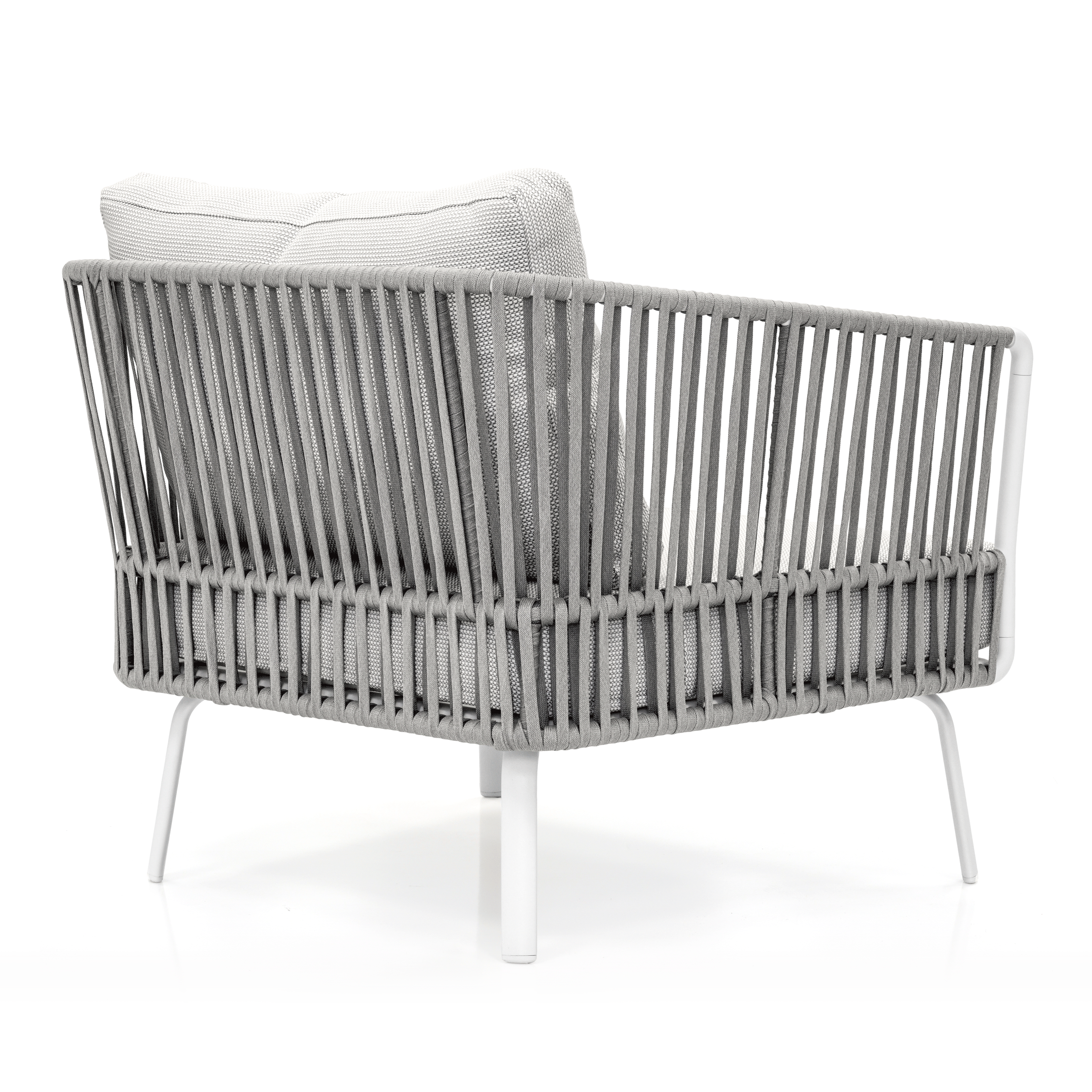 Luies Outdoor Garden Balcony Sofa Set 2 Seater,2 Single seater and 2 Center Table With 1 Side Table  Set, Braid & Rope (Grey)