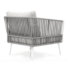 Luies Outdoor Garden Balcony Sofa Set 2 Seater,2 Single seater and 2 Center Table With 1 Side Table  Set, Braid & Rope (Grey)