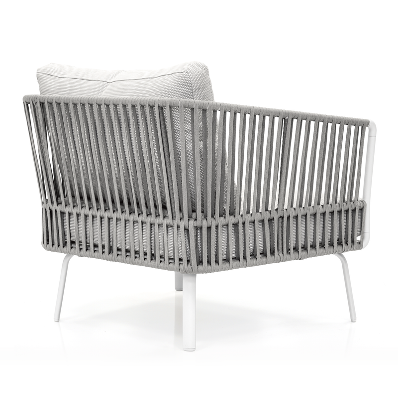 Luies Outdoor Garden Balcony Sofa Set 2 Seater,2 Single seater and 2 Center Table With 1 Side Table  Set, Braid & Rope (Grey)