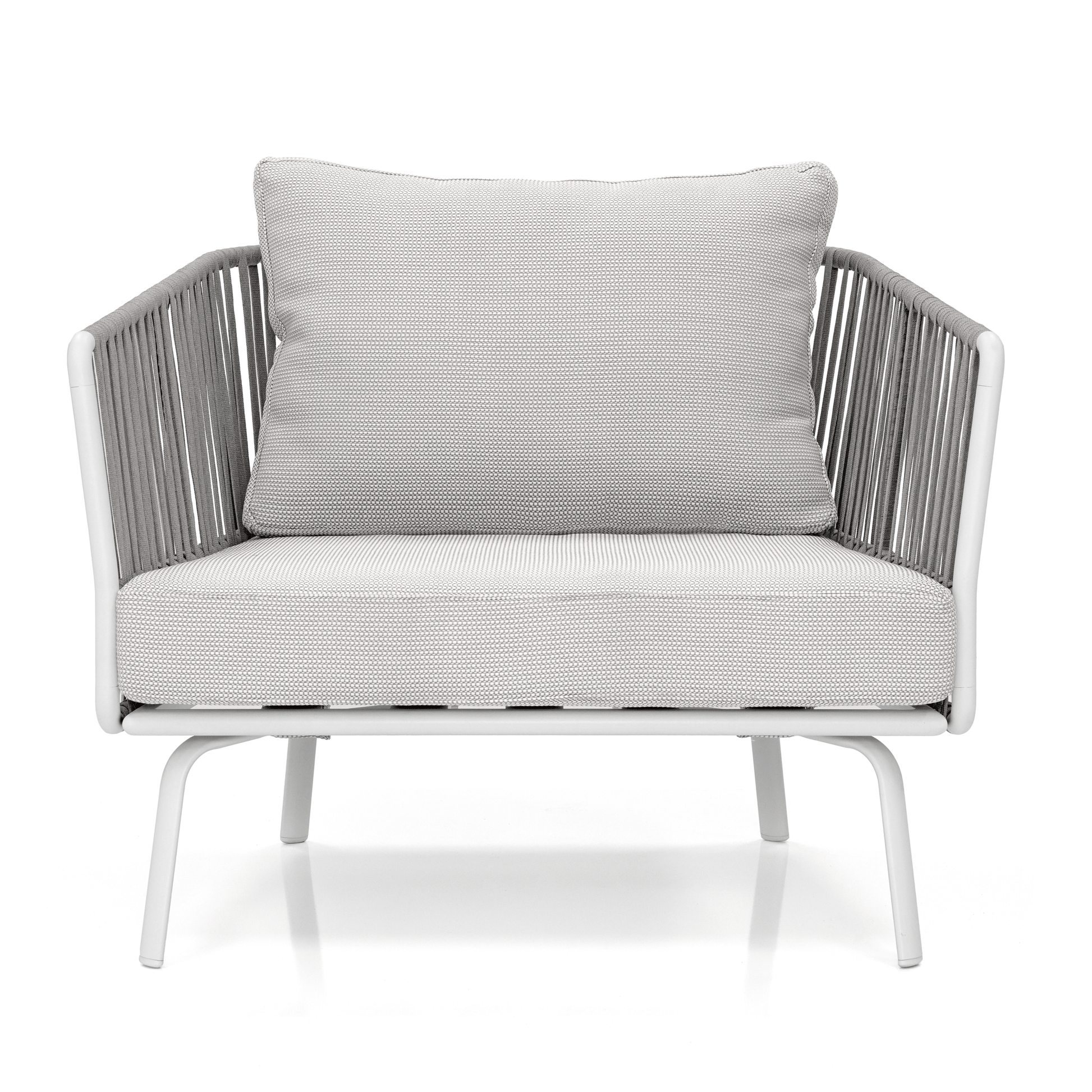 Luies Outdoor Garden Balcony Sofa Set 2 Seater,2 Single seater and 2 Center Table With 1 Side Table  Set, Braid & Rope (Grey)