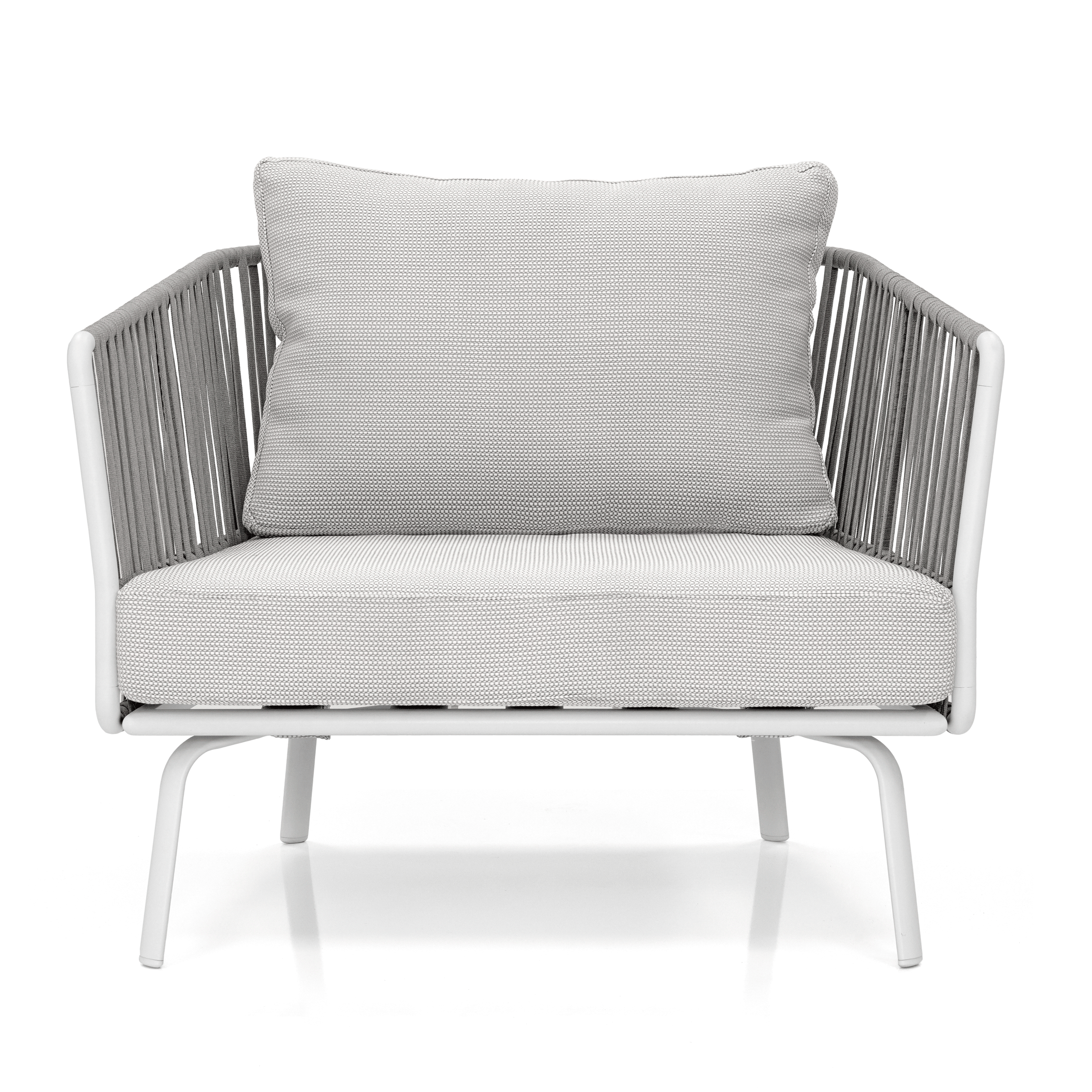 Luies Outdoor Garden Balcony Sofa Set 2 Seater,2 Single seater and 2 Center Table With 1 Side Table  Set, Braid & Rope (Grey)