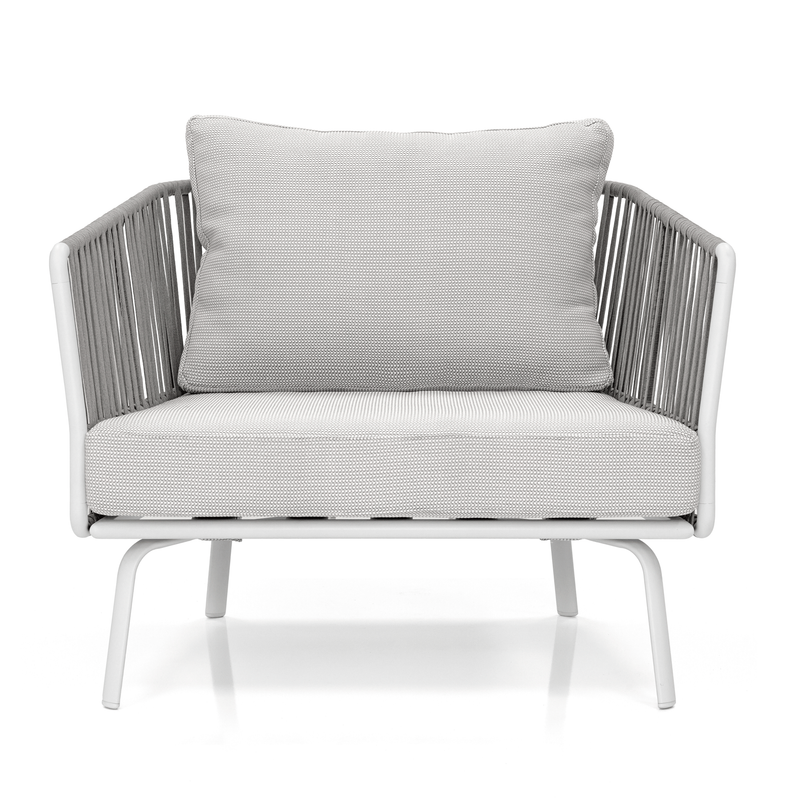 Luies Outdoor Garden Balcony Sofa Set 2 Seater,2 Single seater and 2 Center Table With 1 Side Table  Set, Braid & Rope (Grey)