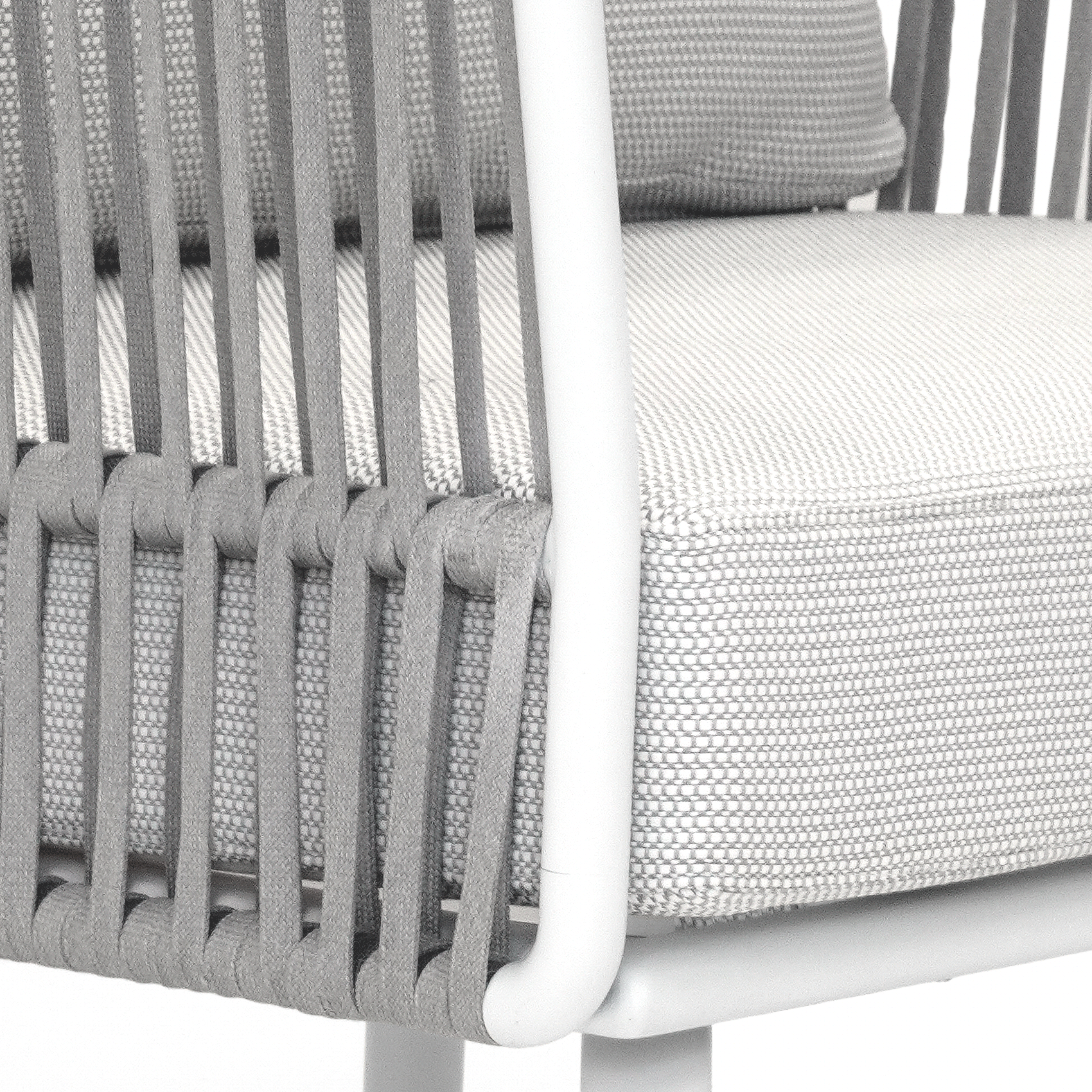 Luies Outdoor Garden Balcony Sofa Set 2 Seater,2 Single seater and 2 Center Table With 1 Side Table  Set, Braid & Rope (Grey)