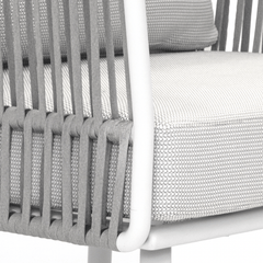 Luies Outdoor Garden Balcony Sofa Set 2 Seater,2 Single seater and 2 Center Table With 1 Side Table  Set, Braid & Rope (Grey)