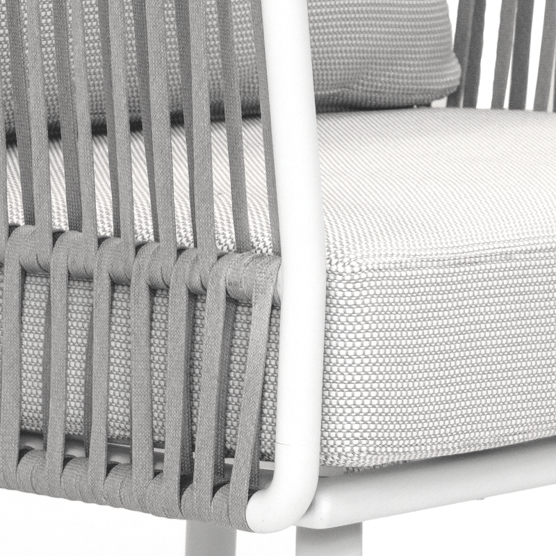 Luies Outdoor Garden Balcony Sofa Set 2 Seater,2 Single seater and 2 Center Table With 1 Side Table  Set, Braid & Rope (Grey)