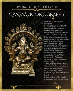 Ganesa Panchaloha Bronze Icon - 10" Seated with arch