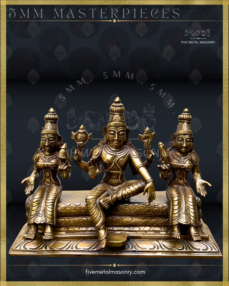 Vaikunta Narayana Panchaloha Bronze Icon Set - 7"-  Masterpieces Collection