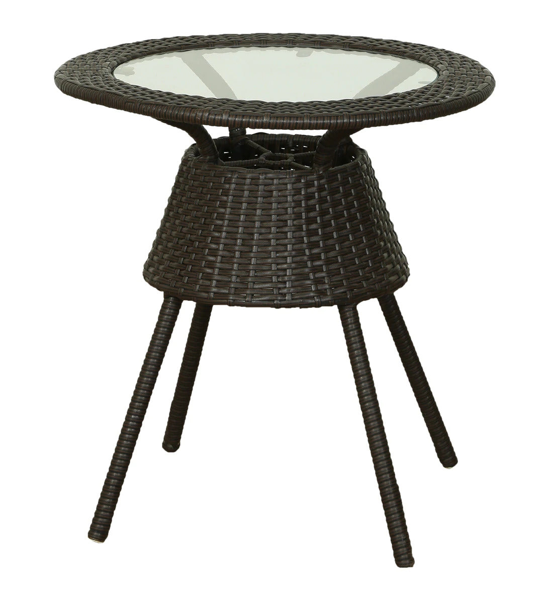 Bud Outdoor Patio Seating Set 2 Chairs and 1 Table Set (Brown)