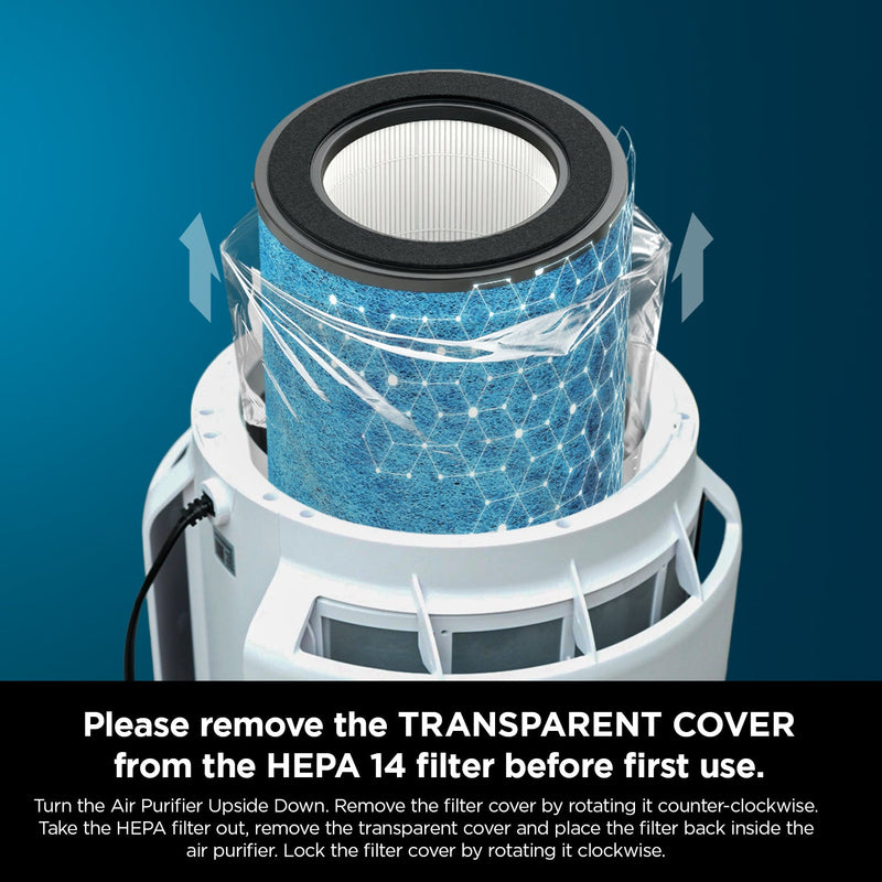 Shark HP300 Air Purifier for Home |1400 sq.ft Coverage | 5 Year NeverChange True HEPA 14 Filter | Captures 99.98% Dust, Smoke & Allergens