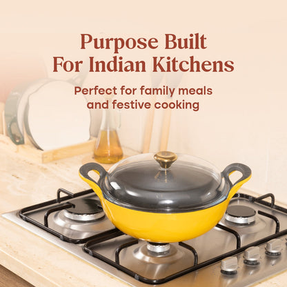 No. 10 Enamel Cast Iron Kadai (3L)