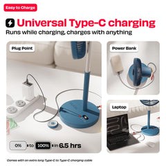Rechargeable Table Fan with ProLift™ Adjustable Stem and Mood Light | LĪT PRO