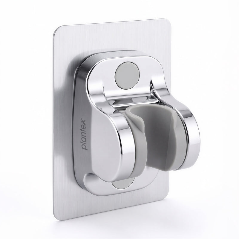 Plantex ABS Hand Shower Holder For Bathroom/Strong Self Adhesive Adjustable Handheld Shower/No Drilling Wall Mount Bracket - (Chrome) (Model APS-971)-1