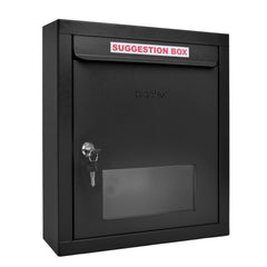 Plantex All in 1 Letter Box/Multipurpose Box- Suggestion Box/Complaint Box/Post Box/Donation Box/Letter Box for Home gate and Office with Keylocks - Table Top, Wall Mounted - GI Steel (Black)-1