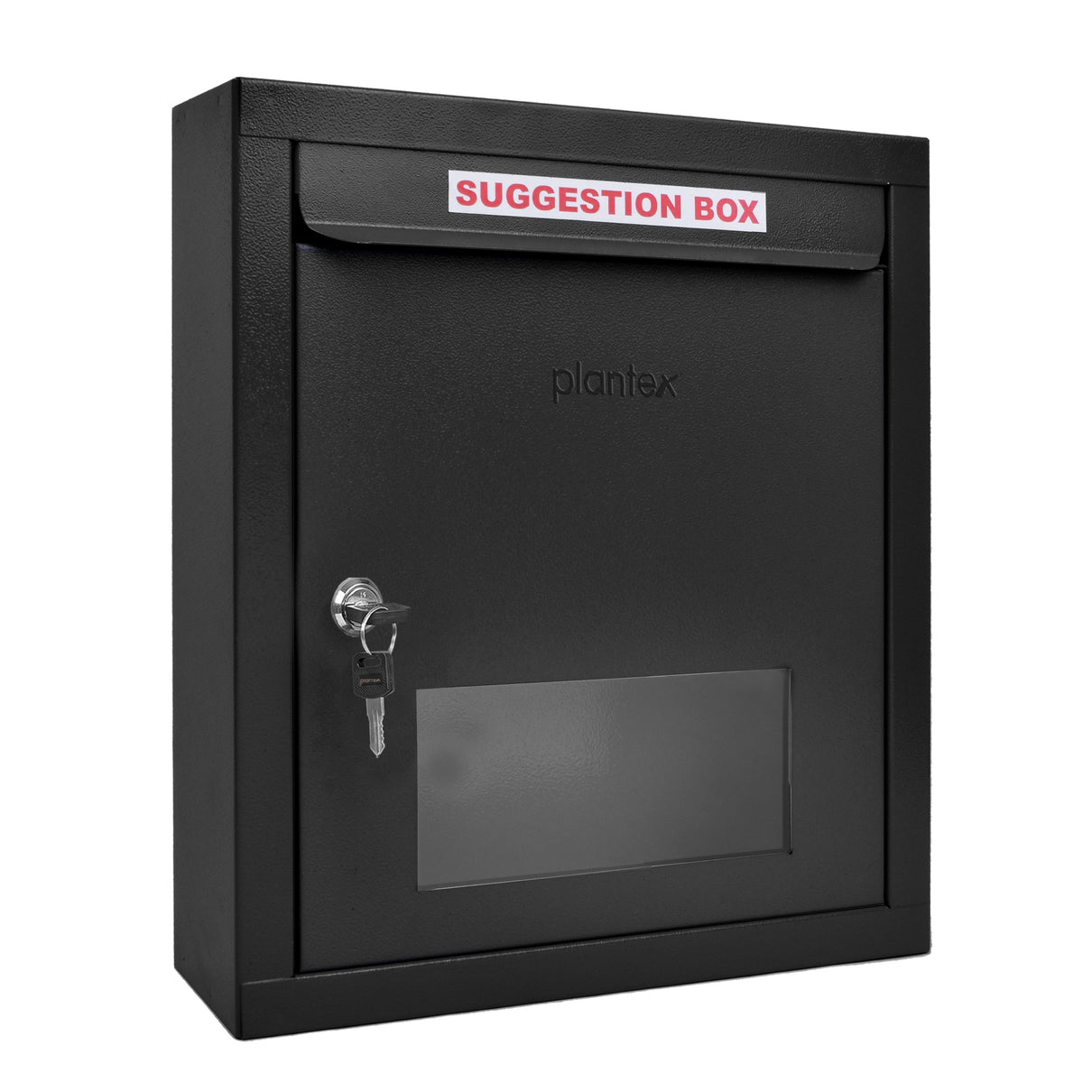 Plantex All in 1 Letter Box/Multipurpose Box- Suggestion Box/Complaint Box/Post Box/Donation Box/Letter Box for Home gate and Office with Keylocks - Table Top, Wall Mounted - GI Steel (Black)