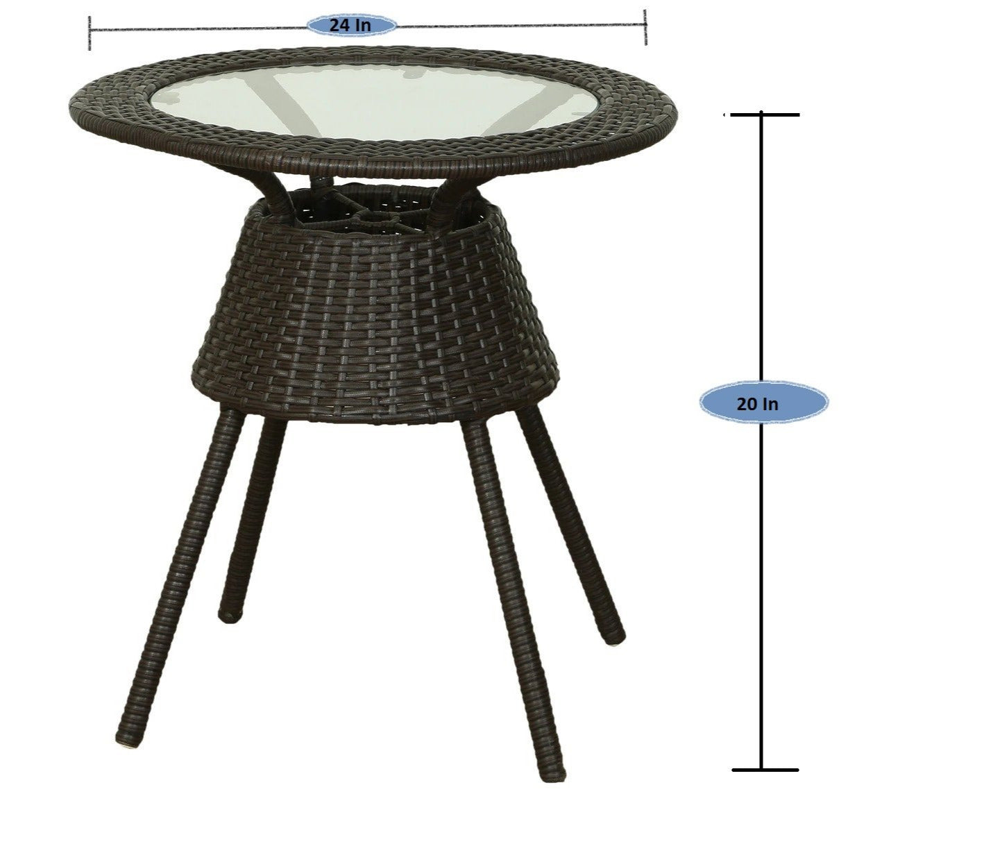 Bud Outdoor Patio Seating Set 2 Chairs and 1 Table Set (Brown)