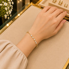 White CZ Tennis Bracelet for Women | Heart, Pear & Round Cut Stones