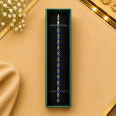 Thin Linear CZ Tennis Bracelet for Women | Gold-Tone Clasp, Gift Box