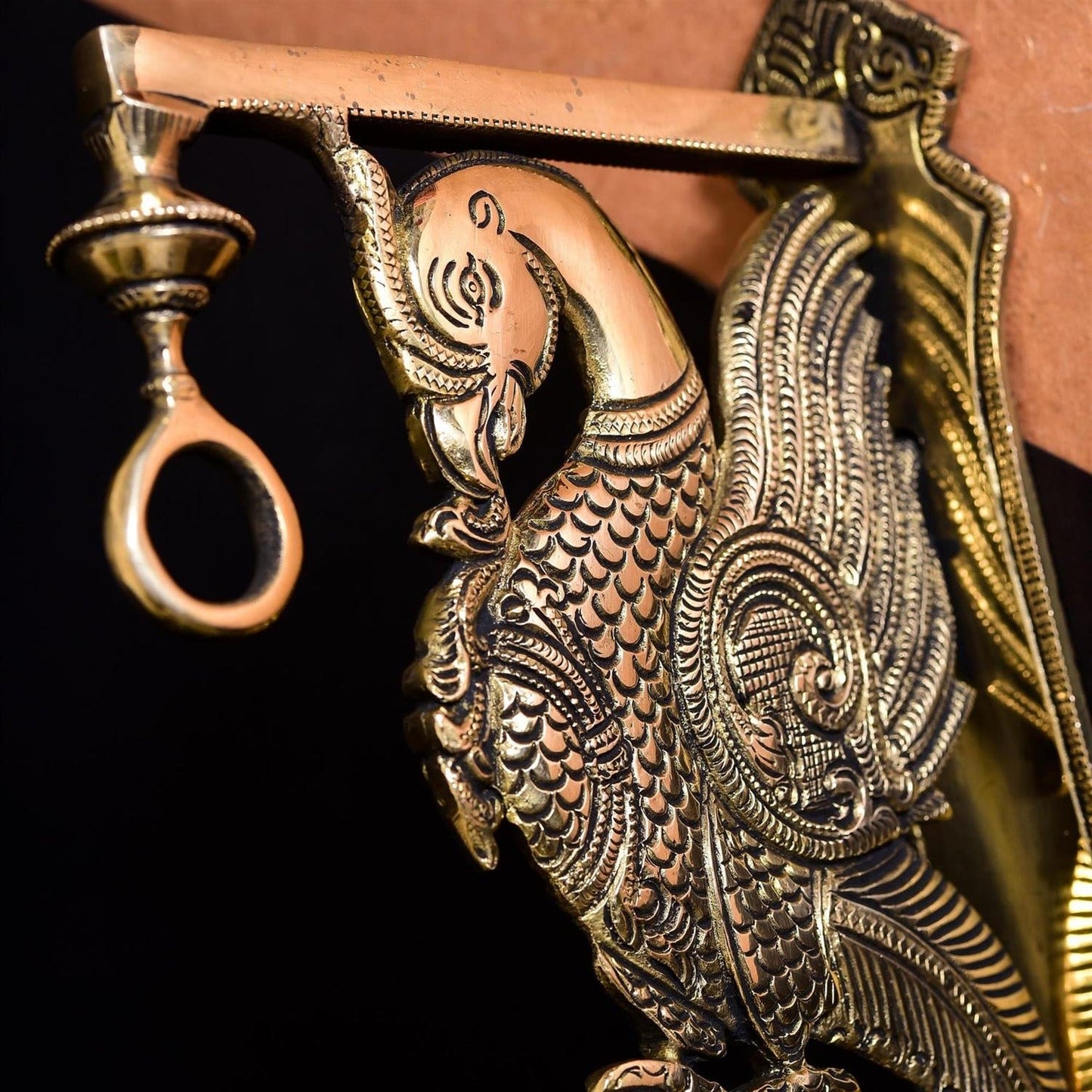 Brass Peacock Wall Mount Bracket