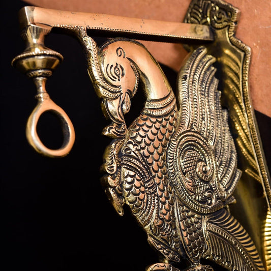 Brass Peacock Wall Mount Bracket