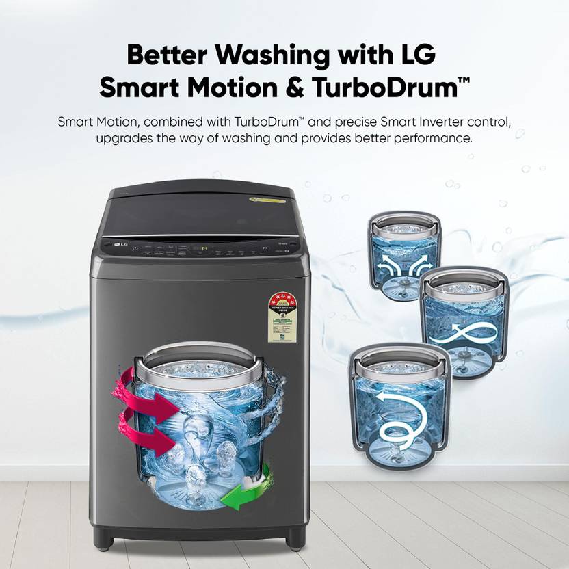 LG 11 kg with Wi-Fi Enabled Fully Automatic Top Load Washing Machine Black (THD11SWM)-4