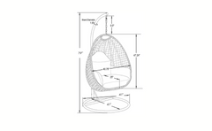Blox Single Seater Hanging Swing With Stand For Balcony , Garden (Dark Grey)