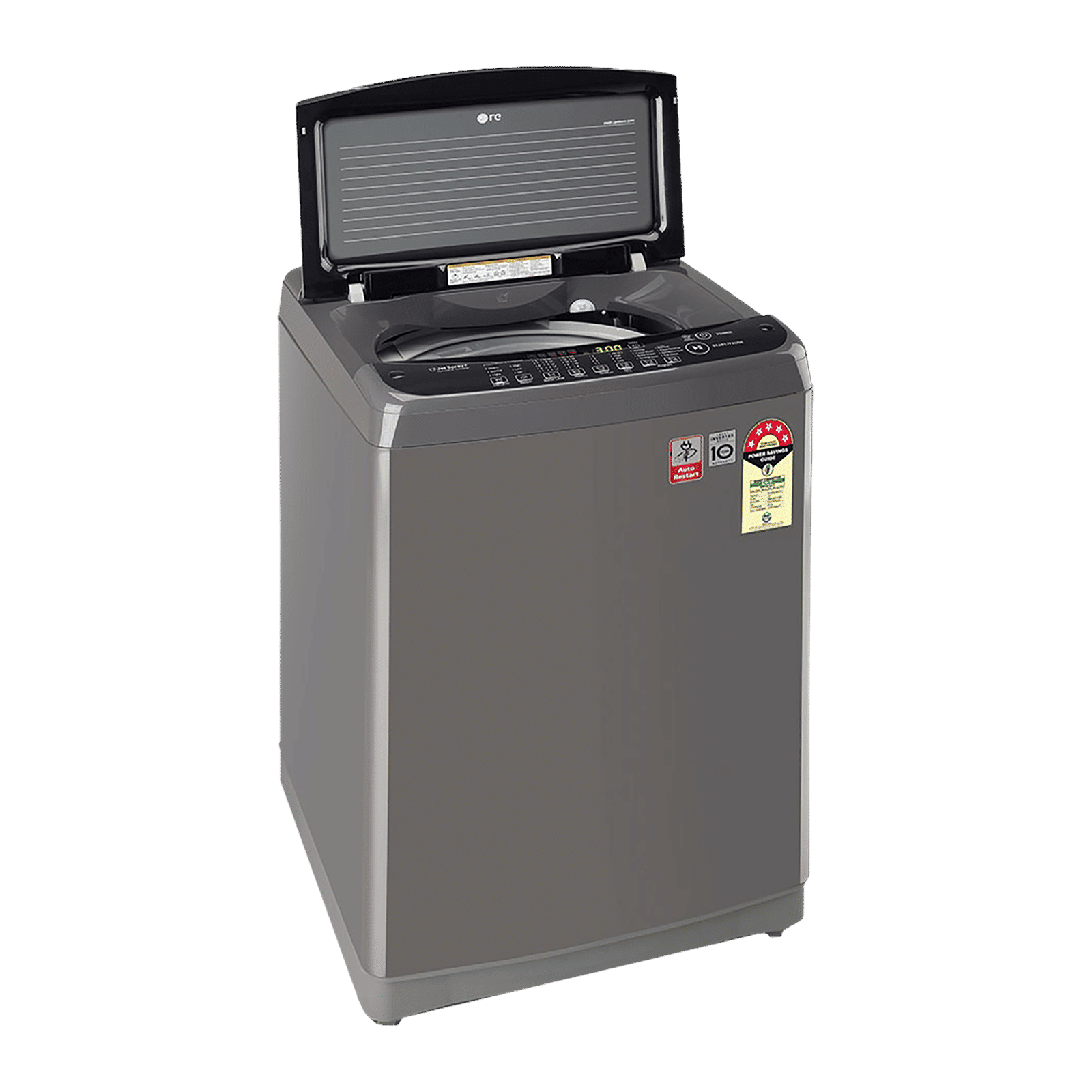 LG 8 kg 5 Star Inverter Fully Automatic Top Load Washing Machine (T80AJMB1Z.ABMQEIL, Stainless Steel Tub, Middle Black)