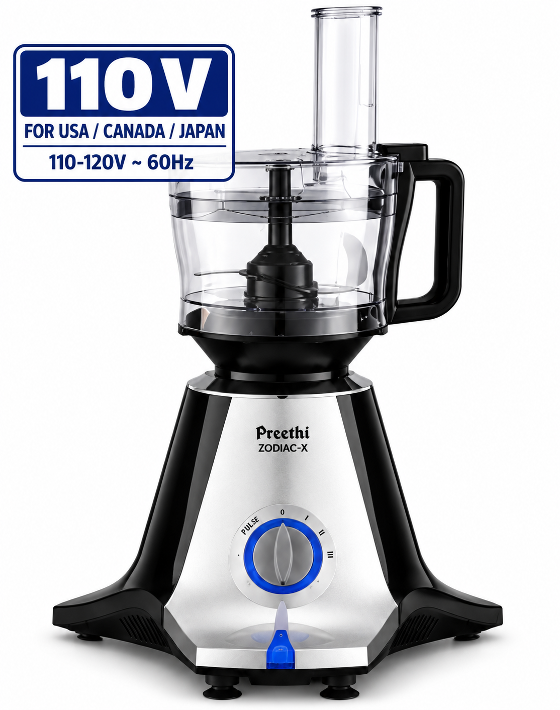 Preethi Zodiac‑X Mixer Grinder with Food Processor 110 V for USA / CANADA / JAPAN-2