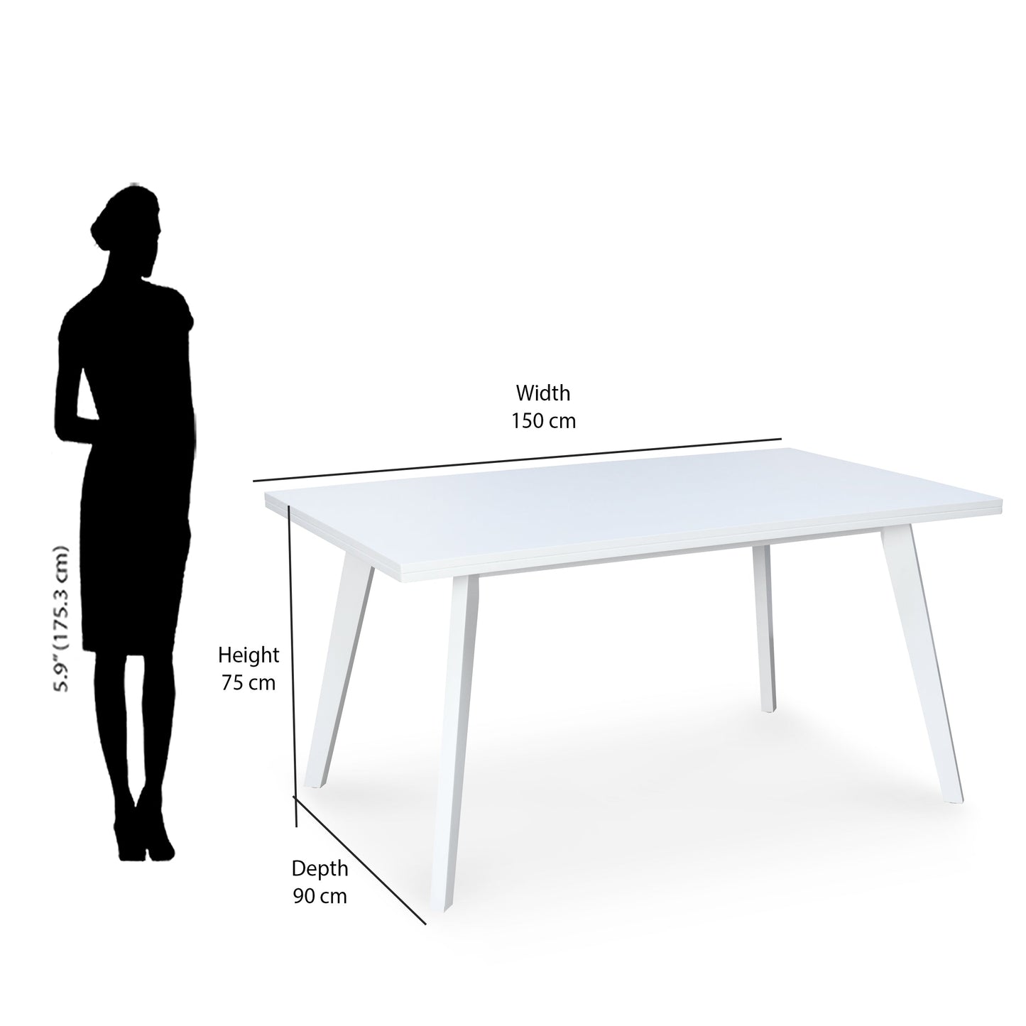 Nilkamal Lawson 6 Seater Dining Set with Bench (White)