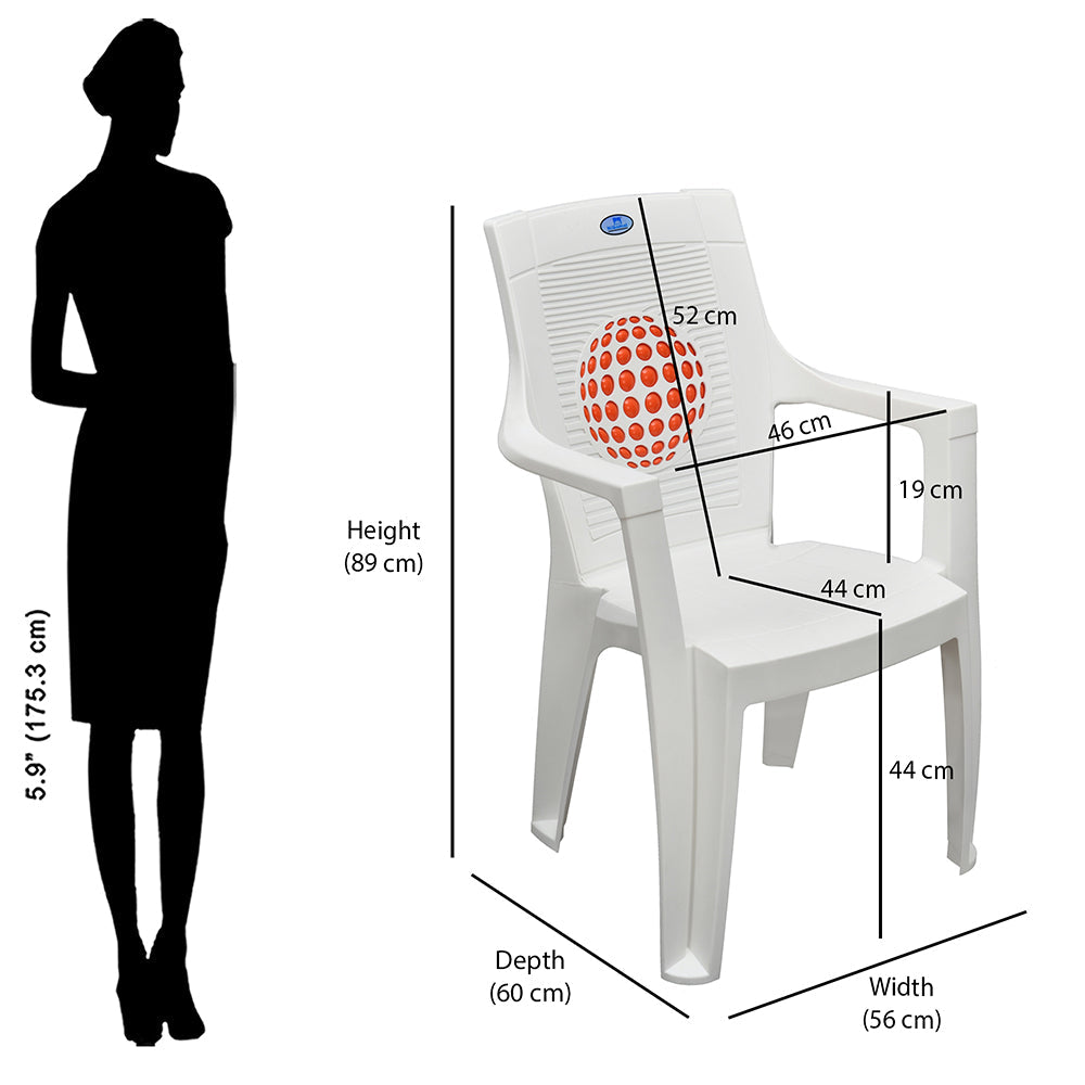 Nilkamal Globe 3D Plastic Arm Chair