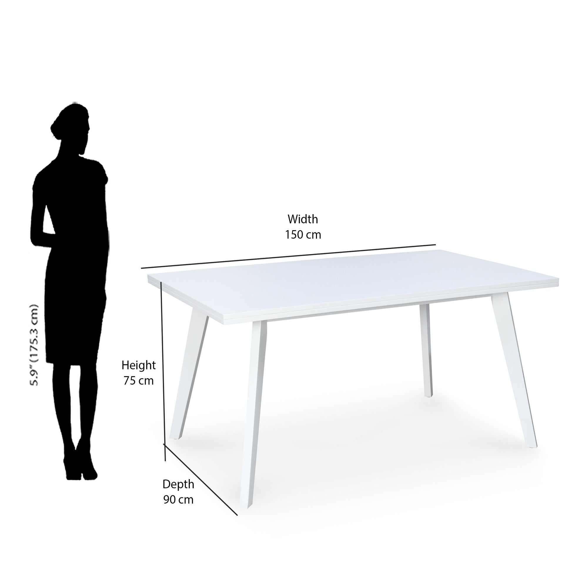 Nilkamal Lawson 6 Seater Dining Table (White)