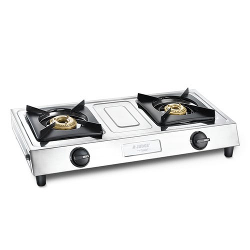 Judge by Prestige 2 Burner Aura Stainless Steel Gas Stove (JAG 06) | High-efficiency Brass Burners | Spill Proof Design | 2 years Warranty