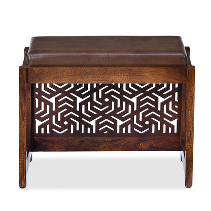 Nilkamal Corner Solid Wood Coffee Table with 2 Set Stools (Walnut)