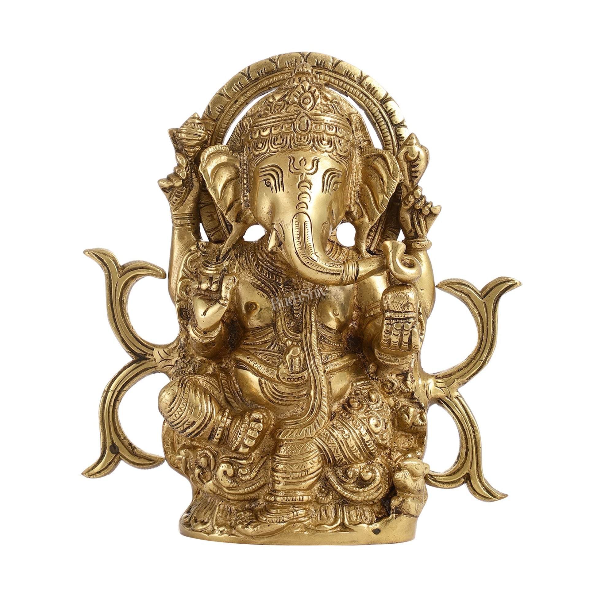 9-Inch Brass Ganesha Idol | Exquisite Hindu Deity Statue