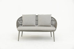 Juanito Outdoor Sofa Set 2 Seater, 1 Single Seater, 1 Side Table and 1 Center Table Set (Grey) Braided & Rope