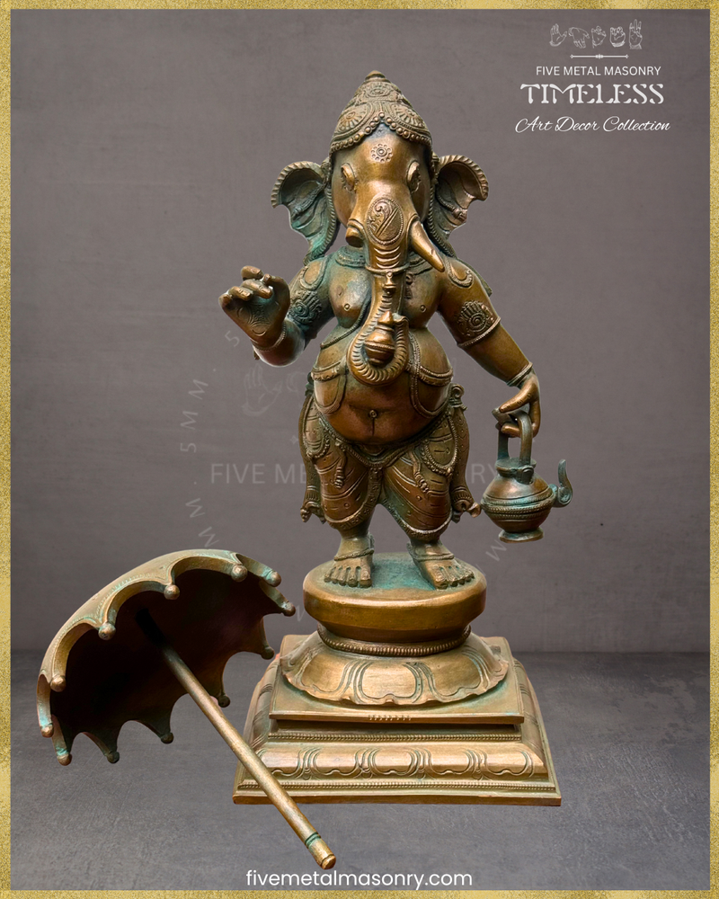 Mappillai Ganesha  Panchaloha Bronze Icon - 11"- Timeless Collection